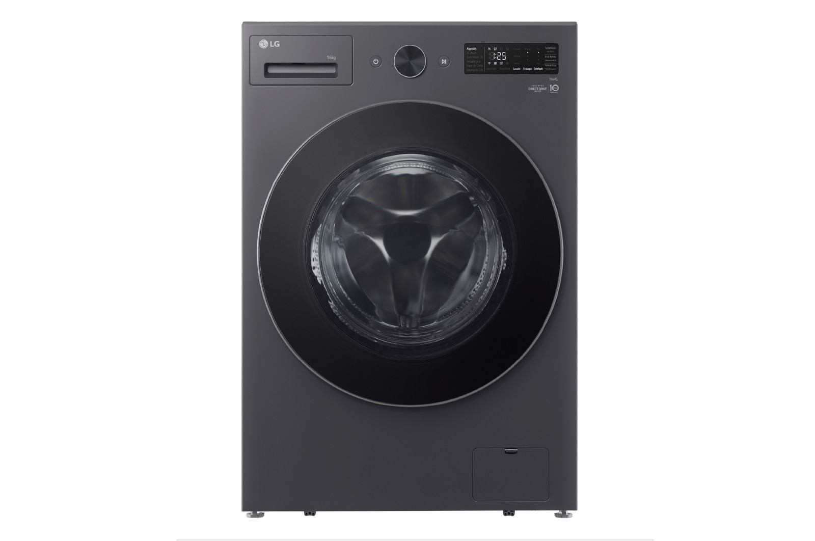 Vista frontal de Lavadora Carga Frontal -16kg/35lbs - AIDD - Pet Care - Gris Grafito, WO16EGNTS6P